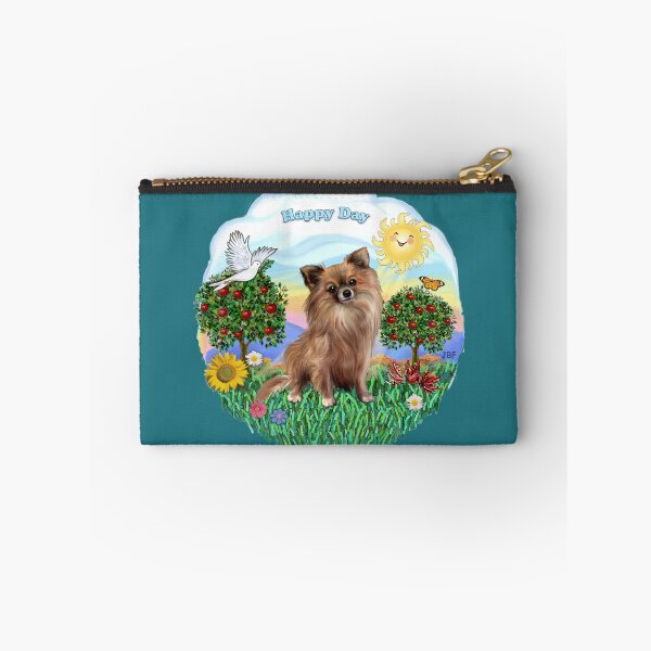 Item preview, Happy Day with a Long Haired Chihuahua (sable) designed and sold by JeanBFitzgerald.
