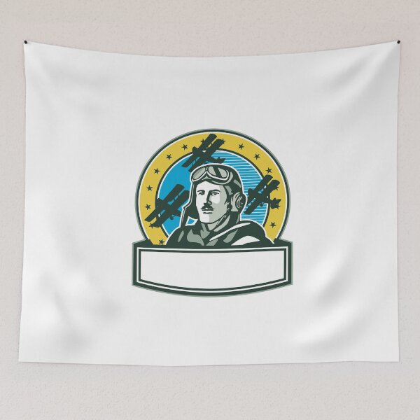 Item preview, World War One Pilot Airman Spad Biplane Circle Retro designed and sold by patrimonio.