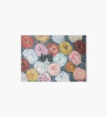Smokingkatze in Monets Blumen Galeriedruck
