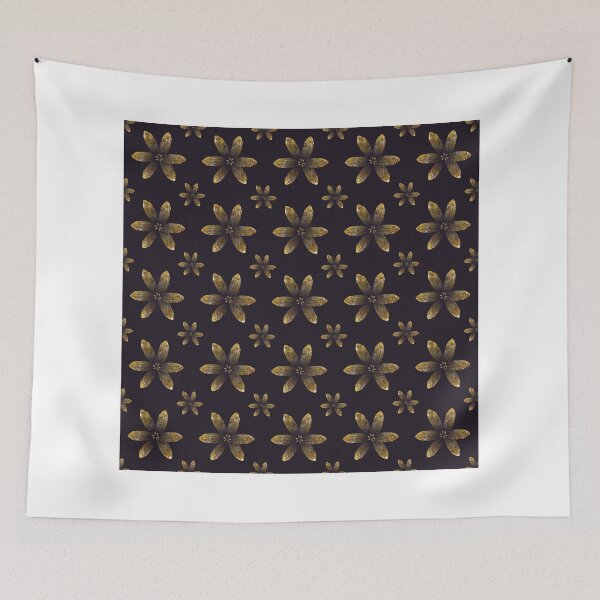 Item preview, Gold & Dark Purple Floral Pattern designed and sold by ColibriArt.