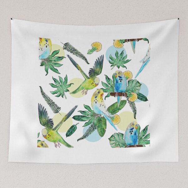 Item preview, Watercolor parakeets designed and sold by MariaLetta.