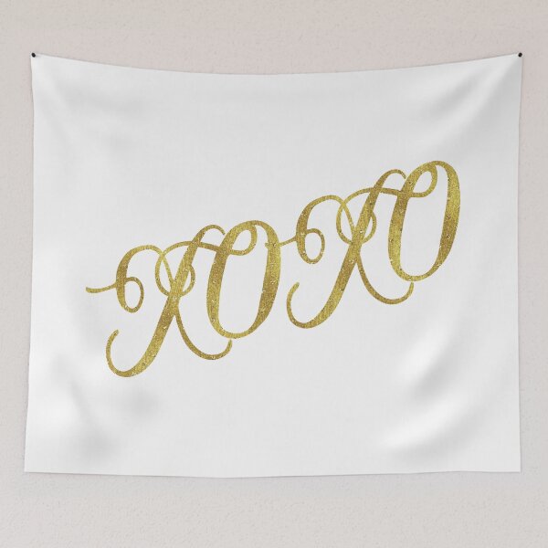 Item preview, XO XO Gold Faux Foil Metallic Glitter Quote Isolated on White Background designed and sold by SilverSpiral.
