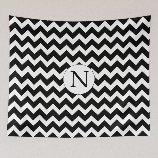 Item preview, N Black Chevron designed and sold by MonogramMonkey.