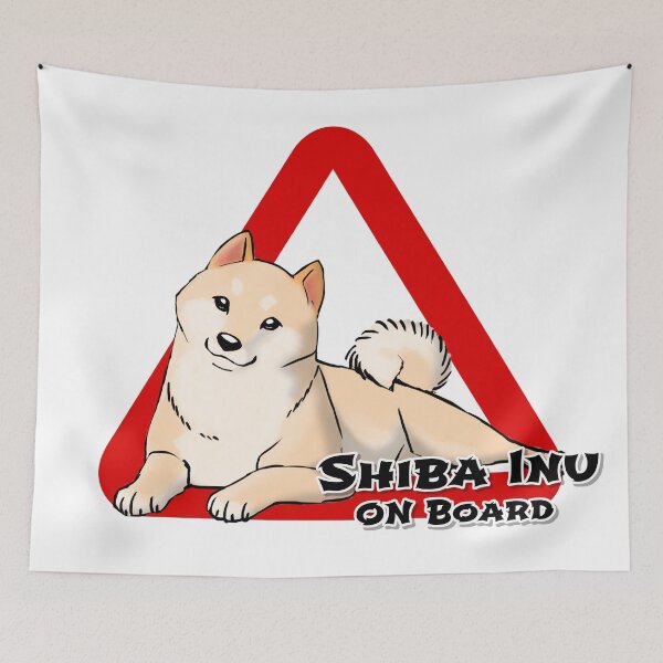Item preview, SHIBA INU ON BOARD WHITE designed and sold by AlbaAragonArt.