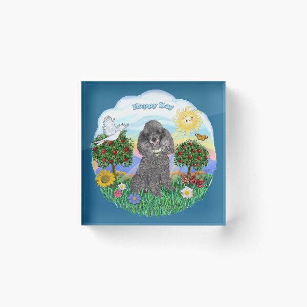 Item preview, Happy Day with a Toy Poodle (silver) designed and sold by JeanBFitzgerald.