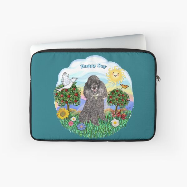 Item preview, Happy Day with a Toy Poodle (silver) designed and sold by JeanBFitzgerald.
