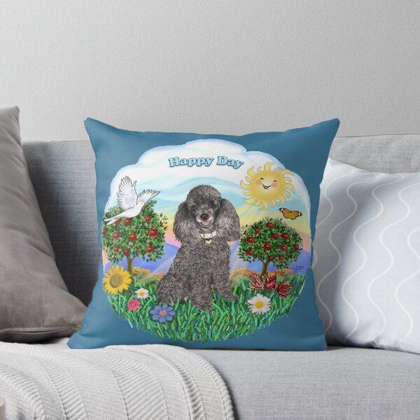 Item preview, Happy Day with a Toy Poodle (silver) designed and sold by JeanBFitzgerald.
