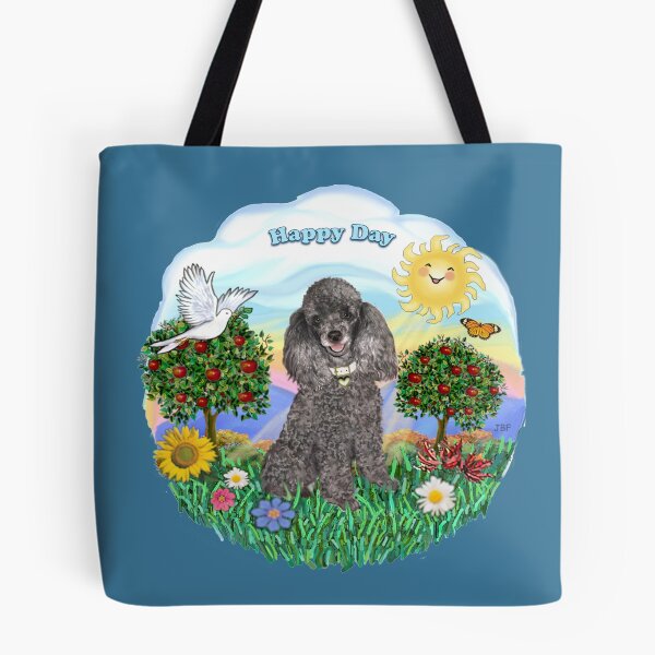 Item preview, Happy Day with a Toy Poodle (silver) designed and sold by JeanBFitzgerald.