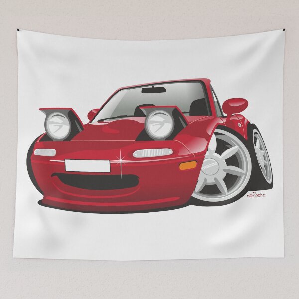 Item preview, Mazda MX-5 Miata caricature red designed and sold by car2oonz.