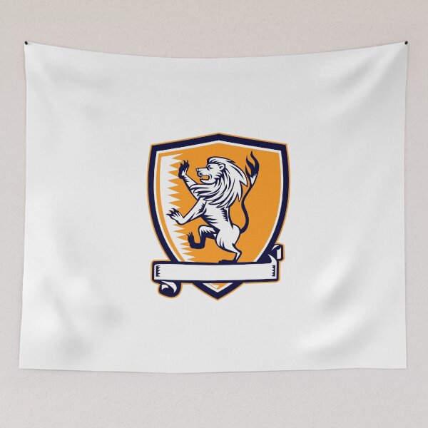 Item preview, Lion Prancing Crest Woodcut designed and sold by patrimonio.