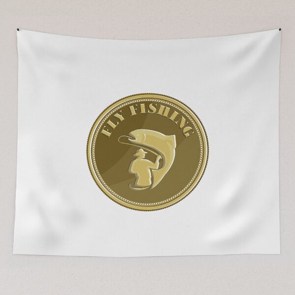 Item preview, Fly Fishing Gold Coin Retro designed and sold by patrimonio.