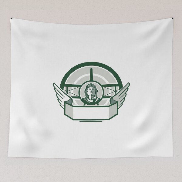 Item preview, World War One Airman Biplane Circle Retro designed and sold by patrimonio.