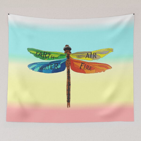 Artikelvorschau, Regenbogen Dragonfly Element ~ Erde Luft Feuer Wasser entworfen und verkauft von TraceyLeeCreate.