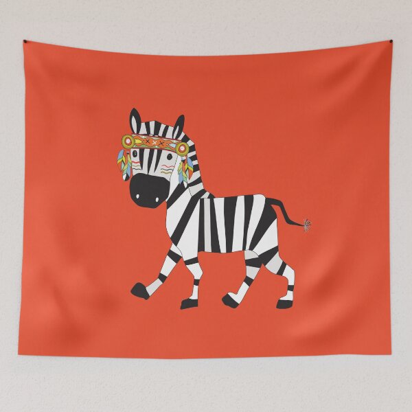 Item preview, Cute Cartoon Animals Tribal Zebra designed and sold by peacockcards.