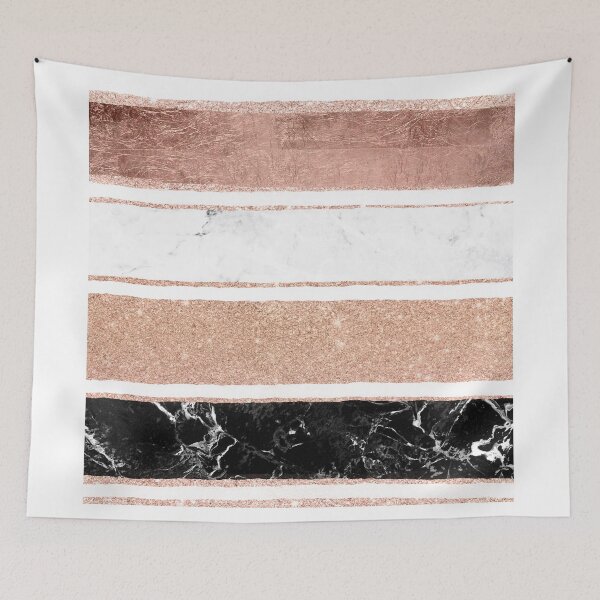 Item preview, Faux rose gold glitter modern marble stripes pattern designed and sold by GirlyTrend.