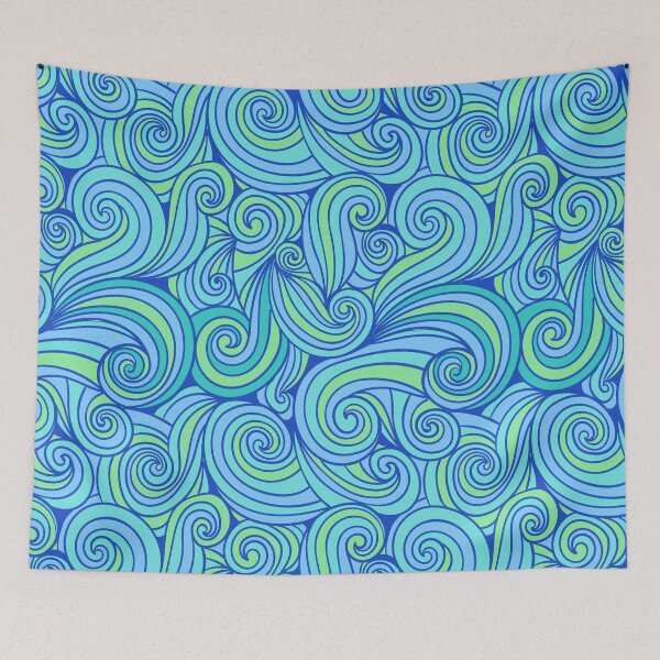 Item preview, Abstract Blue Waves Pattern designed and sold by TastefulDesigns.