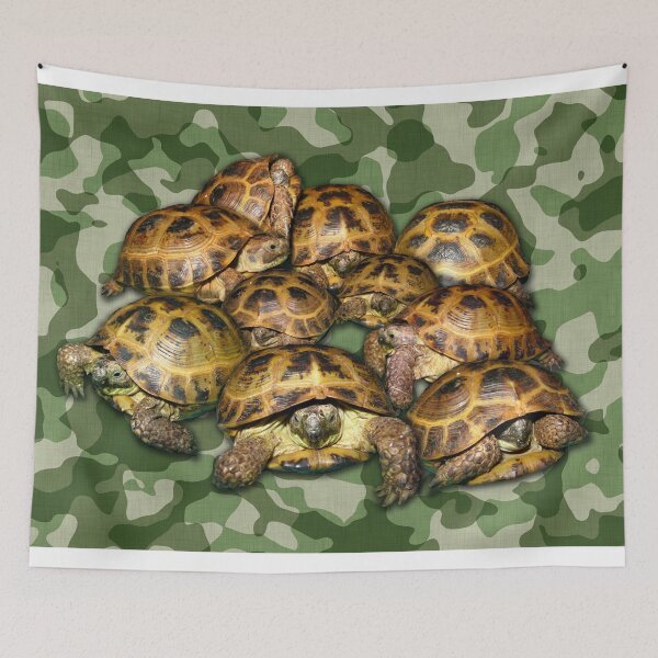 Item preview, Greek Tortoise Group on Green Camo designed and sold by LuckyTortoise.