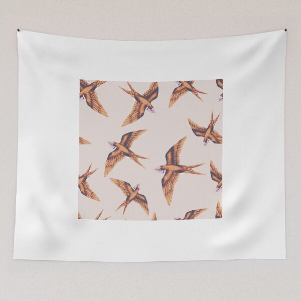 Item preview, Swallows in Copper on Vanilla designed and sold by ThistleandFox.