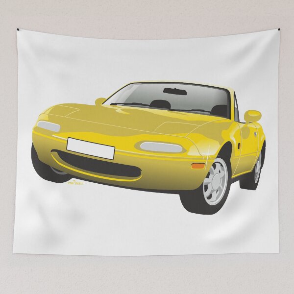 Item preview, Mazda MX-5 Miata yellow designed and sold by car2oonz.
