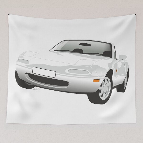 Item preview, Mazda MX-5 Miata white designed and sold by car2oonz.