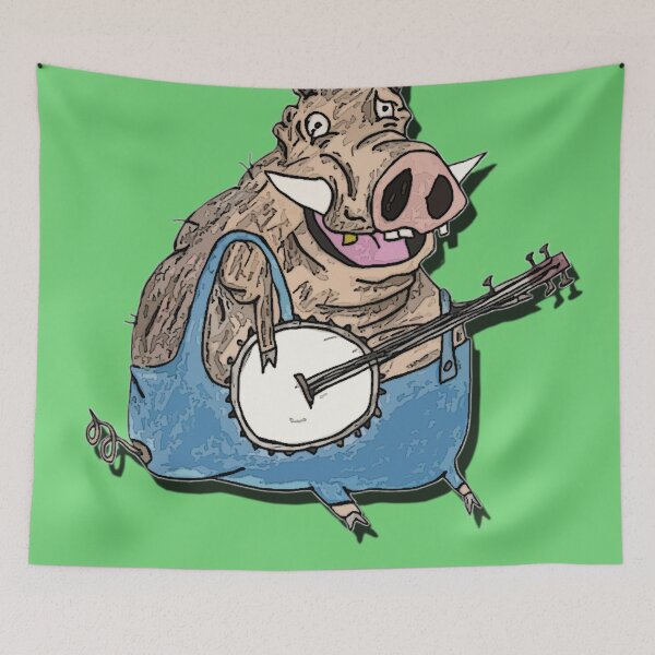 Item preview, Hog Playing Banjo designed and sold by jasonsmasons.