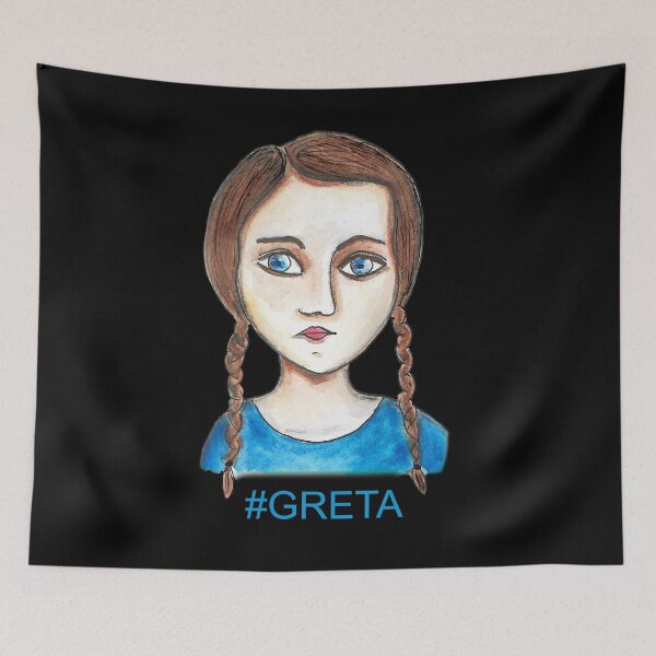 Item preview, Greta Thunberg portrait designed and sold by Catcrea.