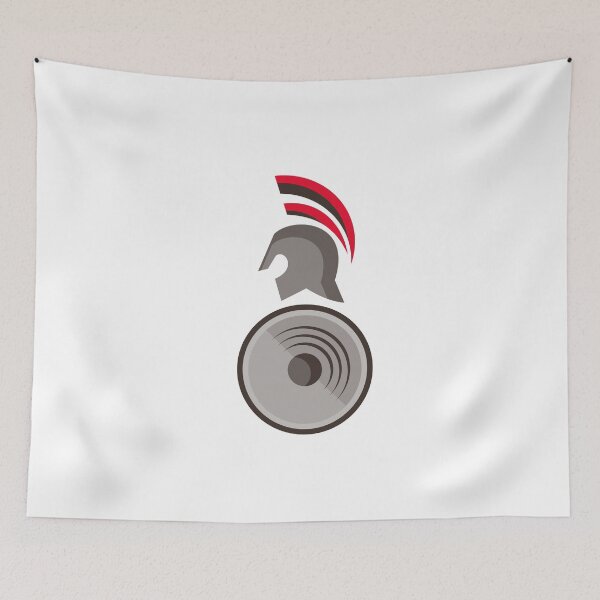 Item preview, Spartan Warrior Helmet Shield Retro designed and sold by patrimonio.