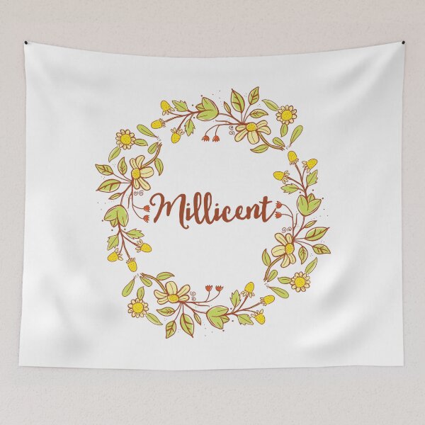 Item preview, Millicent lovely name and floral bouquet wreath designed and sold by thetypographer.