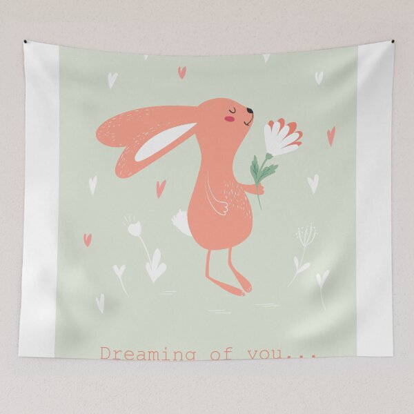 Item preview, Bunny with flower card designed and sold by Lidiebug.