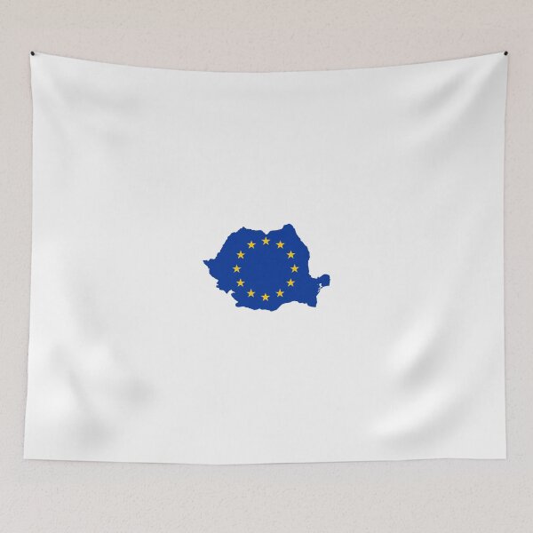 Item preview, European Union Flag Map of Romania designed and sold by abbeyz71.