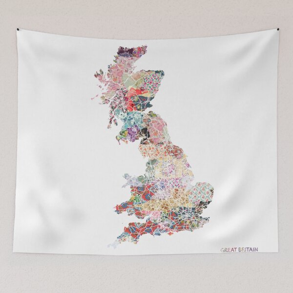 Item preview, Great britain map designed and sold by FlowersMaps.