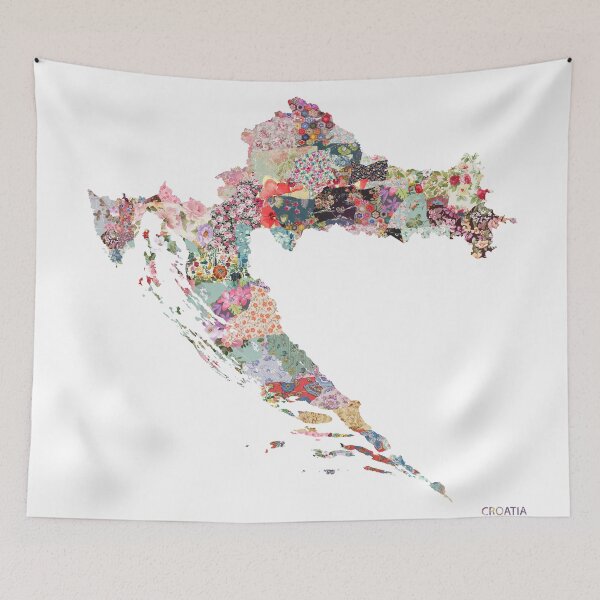 Item preview, Croatia map designed and sold by FlowersMaps.