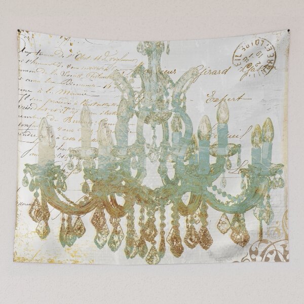 Item preview, Teal and Gold Chandelier designed and sold by Sasha Art Gallery.