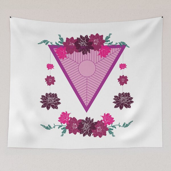 Item preview,  triangle with circles and lines , suspension decorated with flowers designed and sold by aytomir.