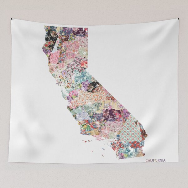 Item preview, California map designed and sold by FlowersMaps.