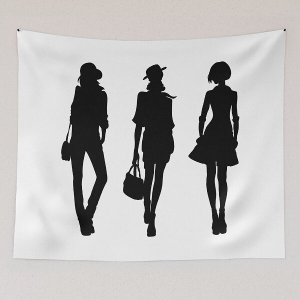 Item preview, Silhouette of fashion girls designed and sold by kavalenkavart.