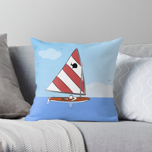 Sunfish Sailboat Throw Pillow
