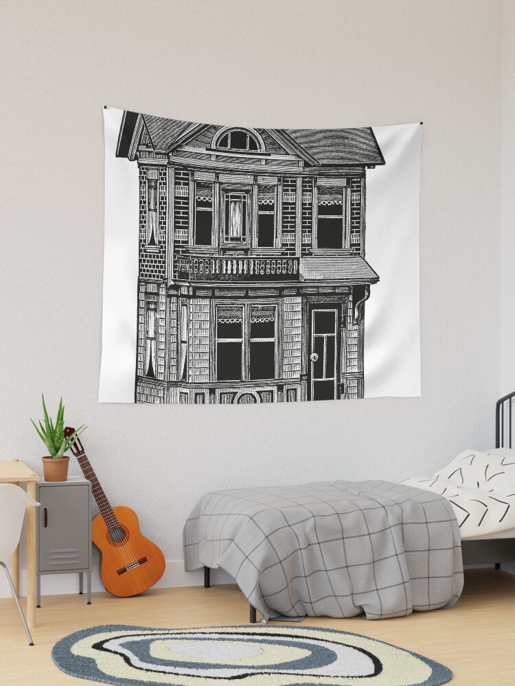 Doll house drawing Tapestry for Sale by digsterdesigns