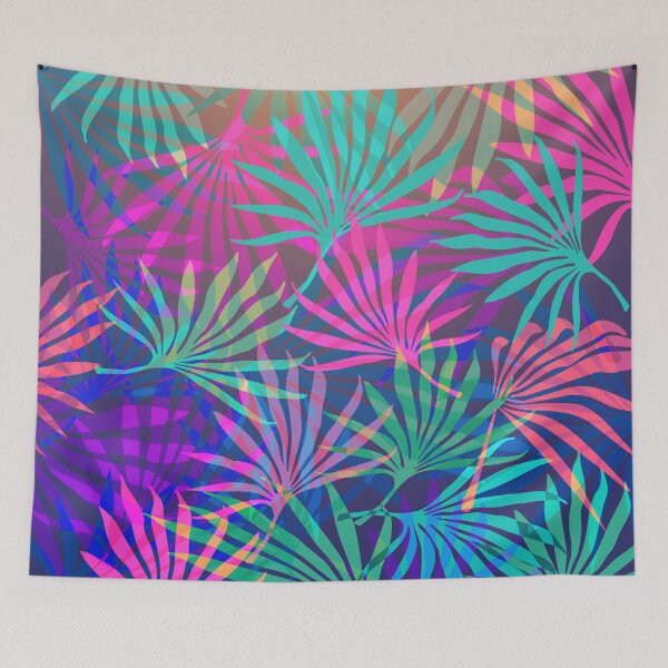 Item preview, Colored Palm Leaves Background  designed and sold by TastefulDesigns.