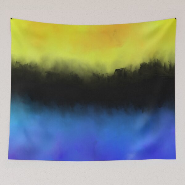 Item preview, Separation - Abstract in black, blue and yellow designed and sold by Printpix.