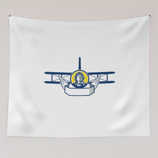 Item preview, World War One Pilot Head Biplane Circle Retro designed and sold by patrimonio.