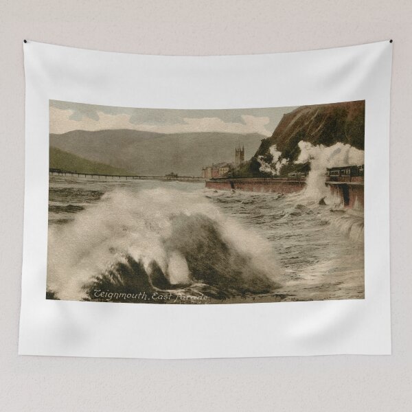 Item preview, Vintage Teignmouth Devon seaside stormy weather train designed and sold by aapshop.