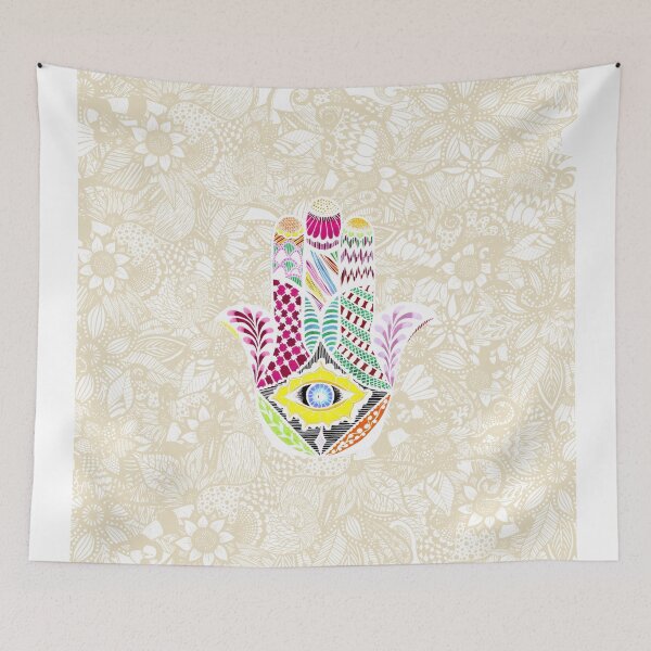 Item preview, Artistic Hand Drawn Hamsa Hand an Floral Drawings designed and sold by Blkstrawberry.