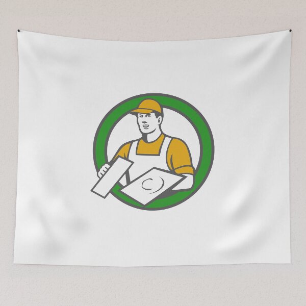 Item preview, Plasterer Masonry Trowel Circle Retro designed and sold by patrimonio.
