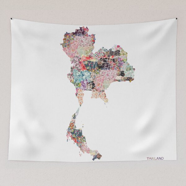 Item preview, Thailand map designed and sold by FlowersMaps.