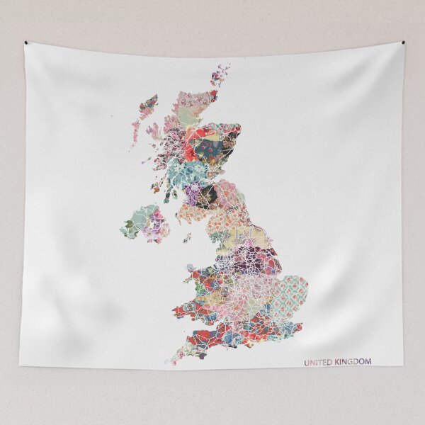 Item preview, United Kingdom map designed and sold by FlowersMaps.