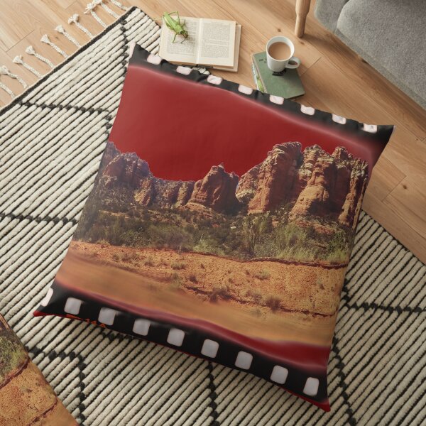 Sedona Arizona - Red Rock Filmstrip Scene Floor Pillow
