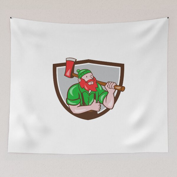 Item preview, Paul Bunyan Lumberjack Axe Thumbs Up Crest Cartoon designed and sold by patrimonio.