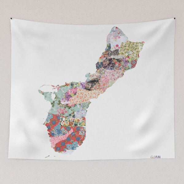 Item preview, Guam map designed and sold by FlowersMaps.