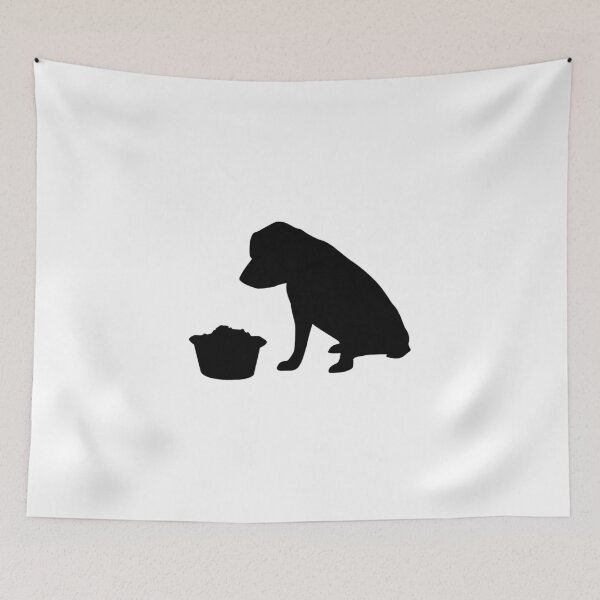Item preview, Dog eating silhouette designed and sold by mishamisha.